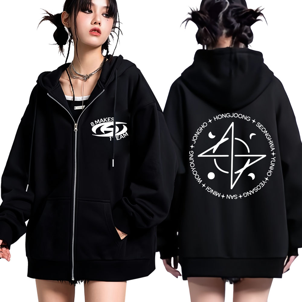 Kpop Ateez 8 Makes 1 Team Zipp - Mens Fashion Zip Up Hoodies 评论和价格