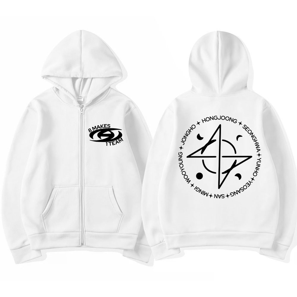 Kpop Ateez 8 Makes 1 Team Zipp - Mens Fashion Zip Up Hoodies 评论和价格