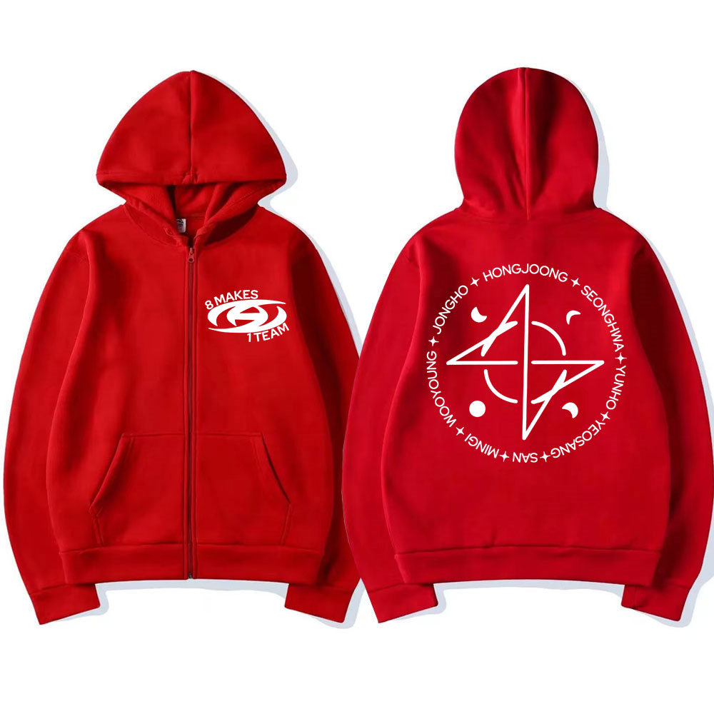 Kpop Ateez 8 Makes 1 Team Zipp - Mens Fashion Zip Up Hoodies 评论和价格
