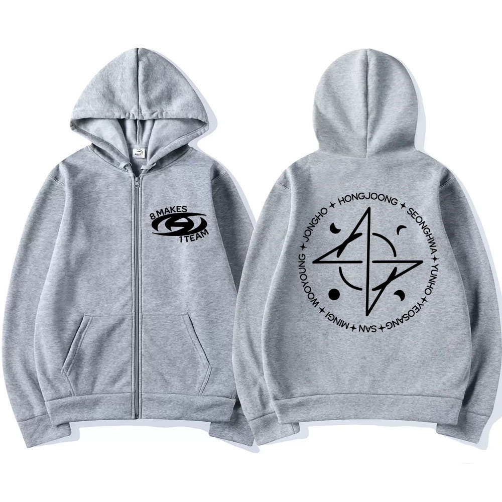 Kpop Ateez 8 Makes 1 Team Zipp - Mens Fashion Zip Up Hoodies 评论和价格