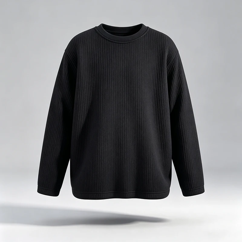 Men Vertical Ribbed Crew Neck  - Men'S Fashion T Shirts 评论和价格